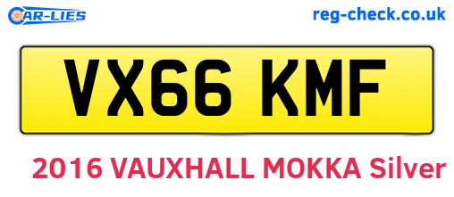 VX66KMF are the vehicle registration plates.