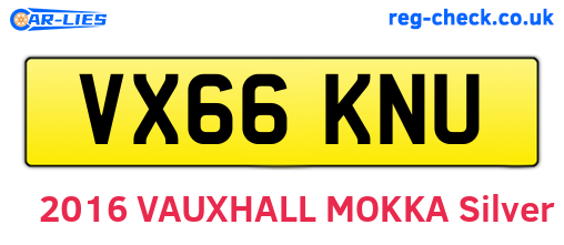 VX66KNU are the vehicle registration plates.