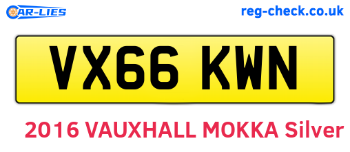 VX66KWN are the vehicle registration plates.