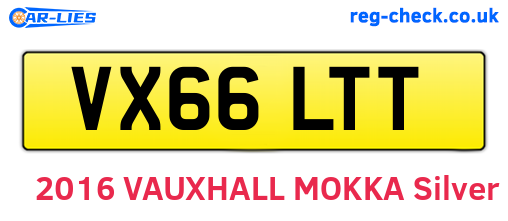 VX66LTT are the vehicle registration plates.