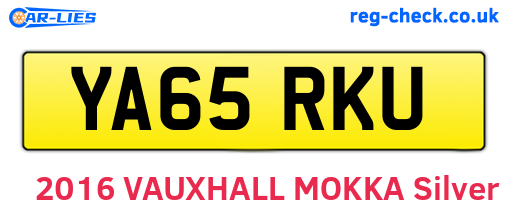YA65RKU are the vehicle registration plates.