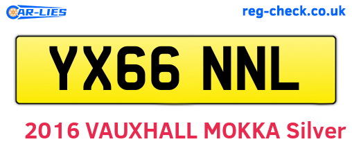 YX66NNL are the vehicle registration plates.