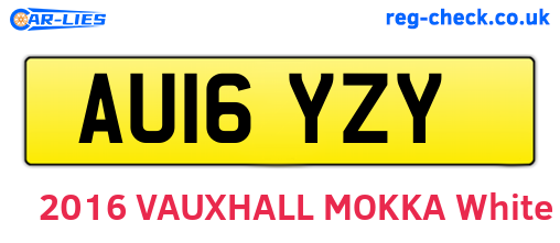AU16YZY are the vehicle registration plates.