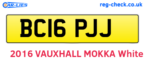 BC16PJJ are the vehicle registration plates.
