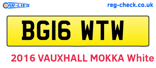 BG16WTW are the vehicle registration plates.