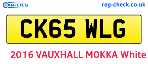 CK65WLG are the vehicle registration plates.