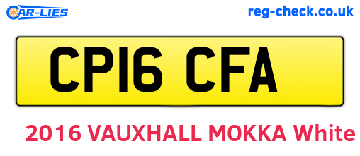 CP16CFA are the vehicle registration plates.