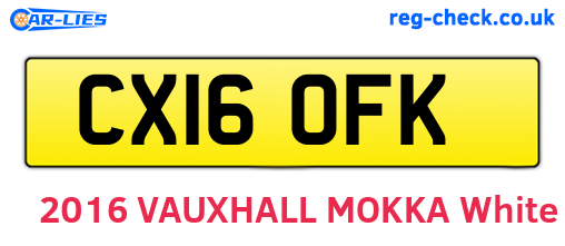 CX16OFK are the vehicle registration plates.