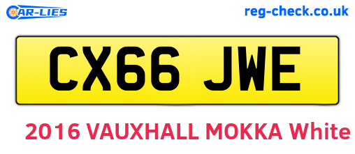 CX66JWE are the vehicle registration plates.