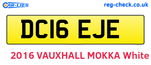 DC16EJE are the vehicle registration plates.