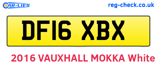 DF16XBX are the vehicle registration plates.