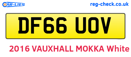DF66UOV are the vehicle registration plates.