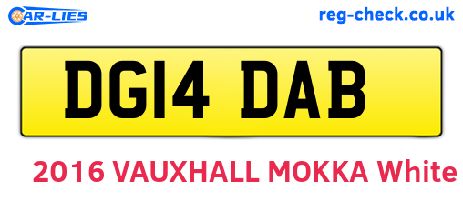 DG14DAB are the vehicle registration plates.