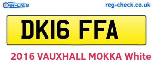 DK16FFA are the vehicle registration plates.
