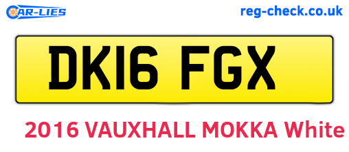 DK16FGX are the vehicle registration plates.