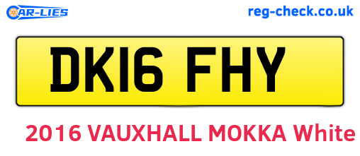 DK16FHY are the vehicle registration plates.
