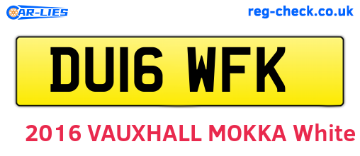 DU16WFK are the vehicle registration plates.