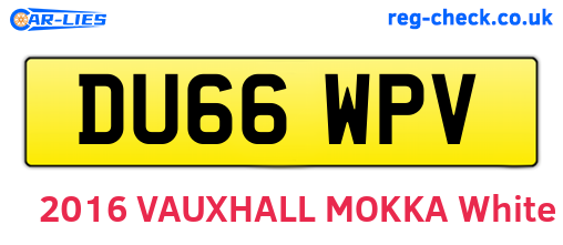 DU66WPV are the vehicle registration plates.