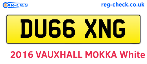 DU66XNG are the vehicle registration plates.