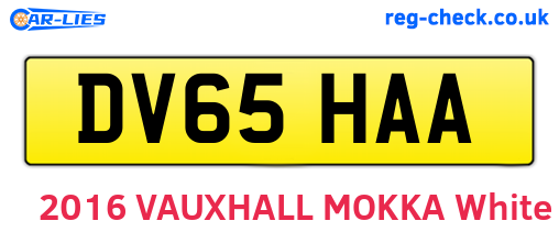DV65HAA are the vehicle registration plates.