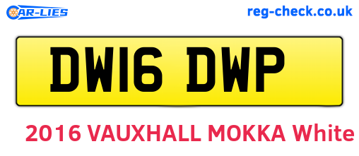 DW16DWP are the vehicle registration plates.