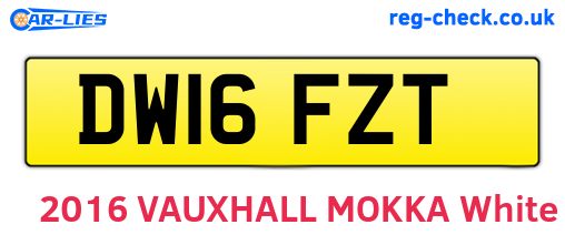 DW16FZT are the vehicle registration plates.