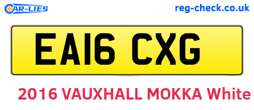 EA16CXG are the vehicle registration plates.
