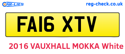 FA16XTV are the vehicle registration plates.