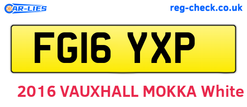 FG16YXP are the vehicle registration plates.