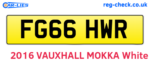 FG66HWR are the vehicle registration plates.