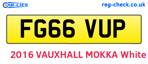 FG66VUP are the vehicle registration plates.