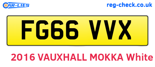 FG66VVX are the vehicle registration plates.