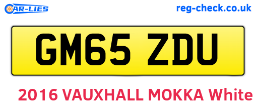 GM65ZDU are the vehicle registration plates.