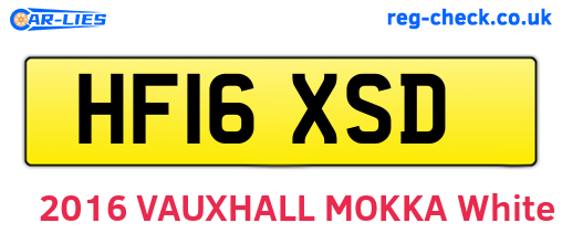 HF16XSD are the vehicle registration plates.
