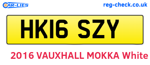 HK16SZY are the vehicle registration plates.