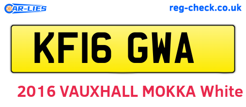 KF16GWA are the vehicle registration plates.