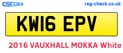 KW16EPV are the vehicle registration plates.