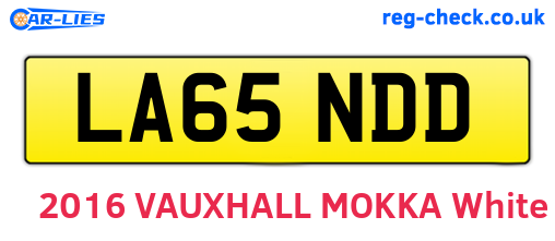 LA65NDD are the vehicle registration plates.