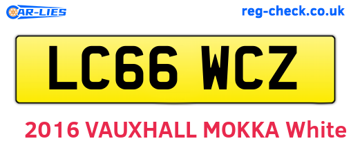 LC66WCZ are the vehicle registration plates.