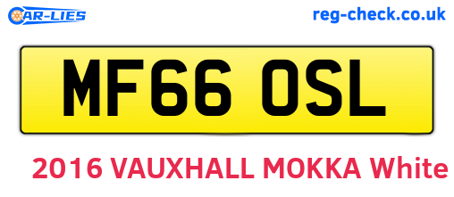 MF66OSL are the vehicle registration plates.
