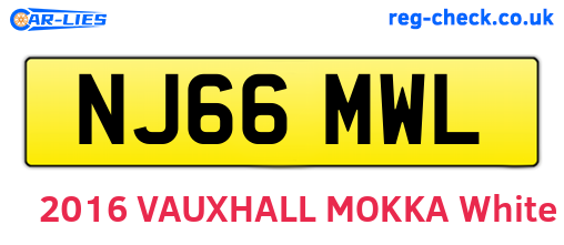 NJ66MWL are the vehicle registration plates.