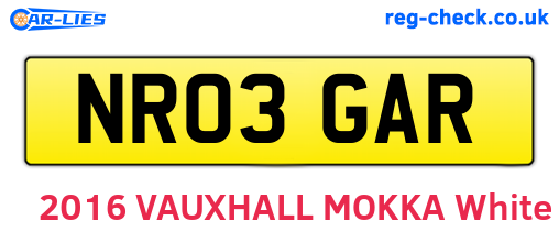 NR03GAR are the vehicle registration plates.