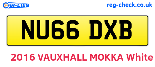 NU66DXB are the vehicle registration plates.