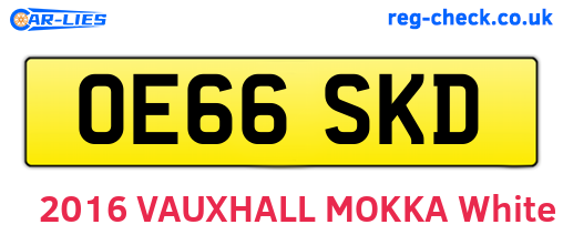 OE66SKD are the vehicle registration plates.