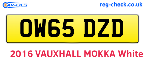 OW65DZD are the vehicle registration plates.