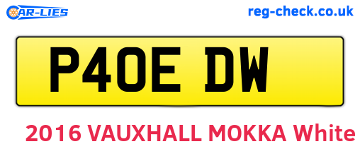 P40EDW are the vehicle registration plates.