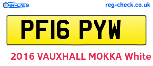 PF16PYW are the vehicle registration plates.