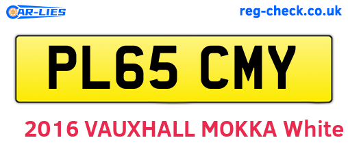 PL65CMY are the vehicle registration plates.