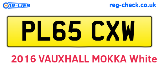 PL65CXW are the vehicle registration plates.
