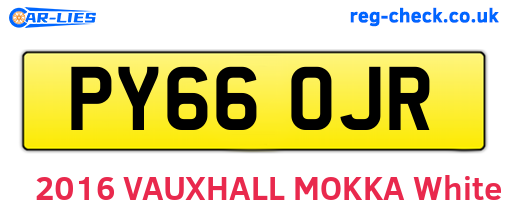 PY66OJR are the vehicle registration plates.